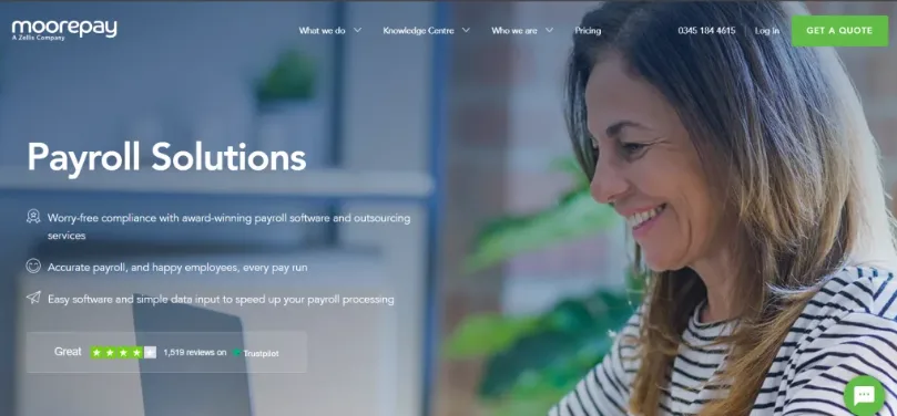 5 Best Payroll Services for Small Business: 2025 Guide 4 Moorepay Homepage
