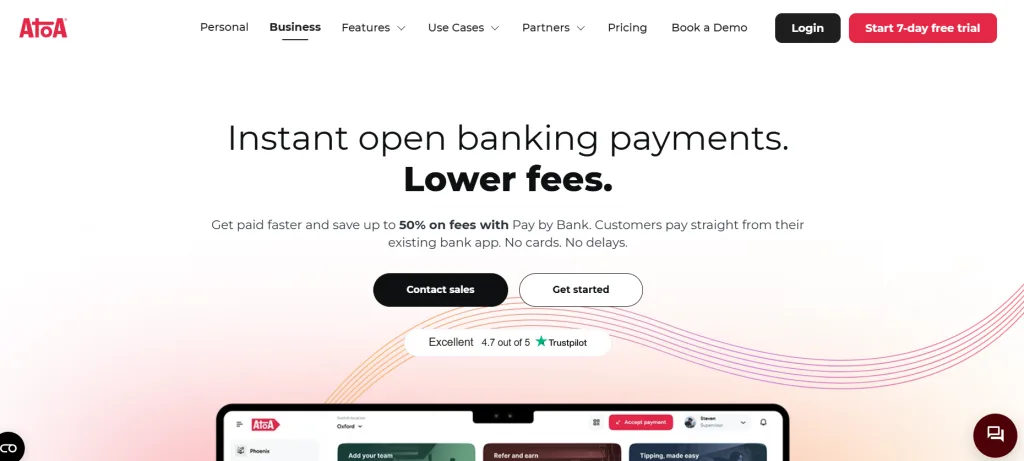 Atoa Pricing for Retailers: 2025 Transaction Fee Breakdown 2 Atoa Homepage