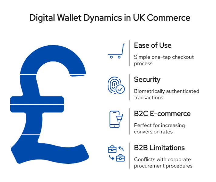 Exploring digital wallets for your UK business? Learn about their ease of use, security, and B2C benefits, while understanding the key limitations for B2B transactions