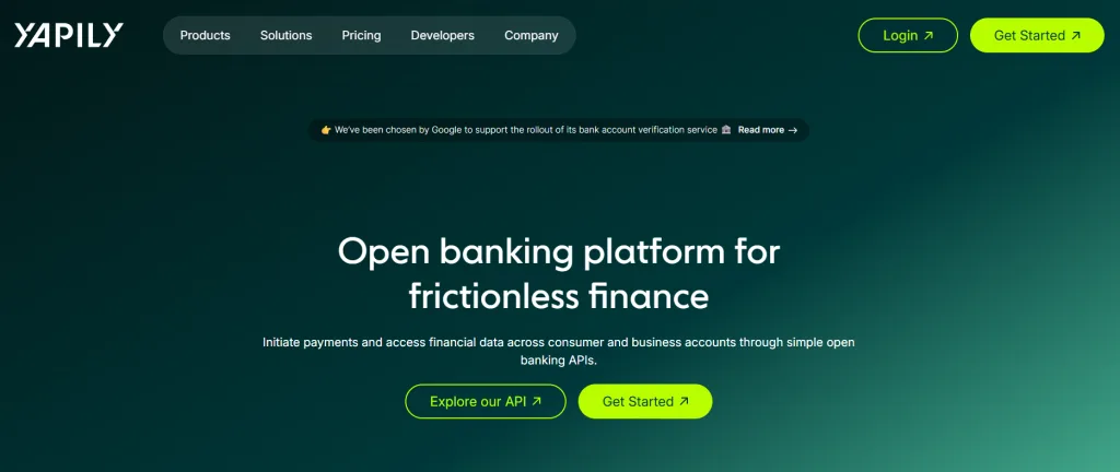 Most popular banking API examples 5 Yapily