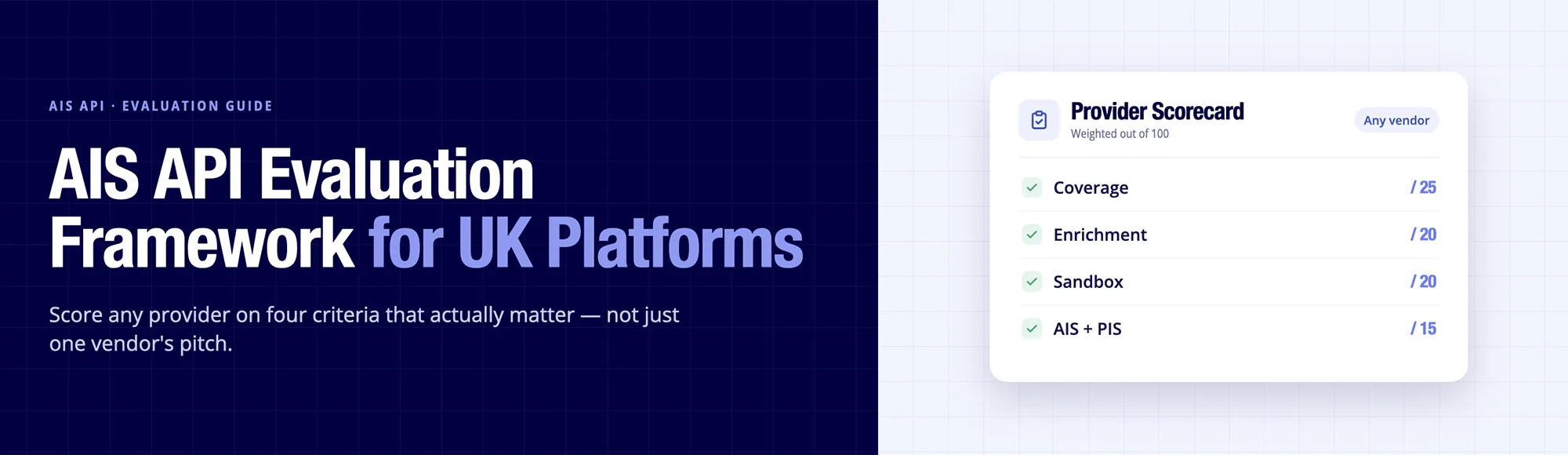 AIS API Evaluation Framework for UK Platforms 