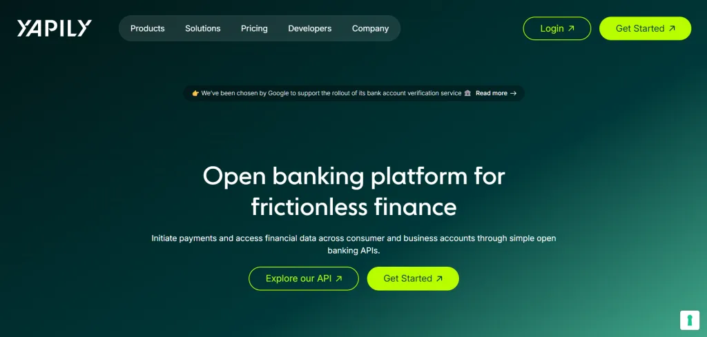 YAPILY open banking api providers uk
