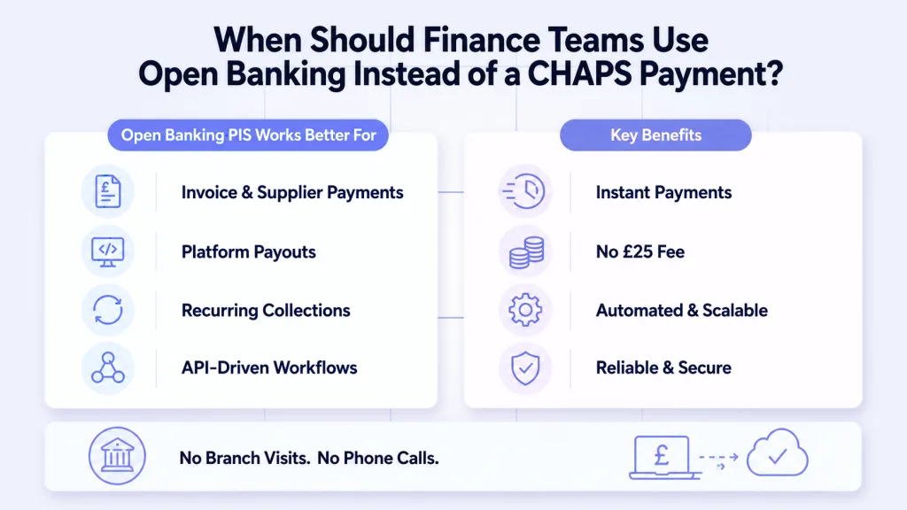 When Should Finance Teams Use Open Banking Instead of a CHAPS Payment