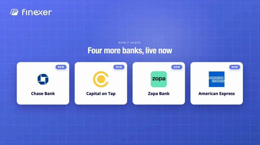 Finexer Adds Chase, Zopa and Amex to Open Banking Network