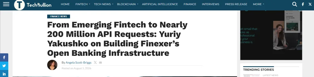 Yuriy Yakushko on Finexer's Open Banking Journey