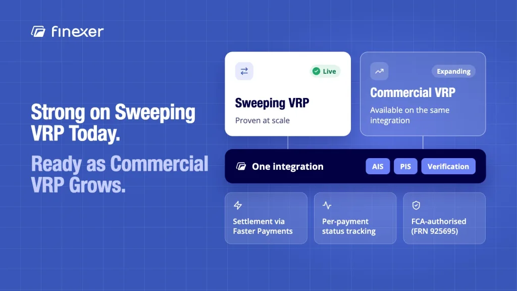 Variable Recurring Payments: Complete Open Banking Guide 6 Finexer shown supporting variable recurring payments open banking on sweeping VRP today